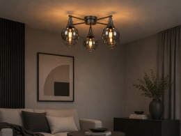 Lampa sufitowa 5xE27 STAR SMOKY BLACK