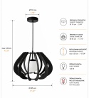 Lampa wisząca 1xE14 Alva Black