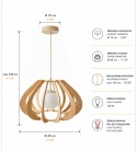 Lampa wisząca 1xE14 Alva Natural/Latte