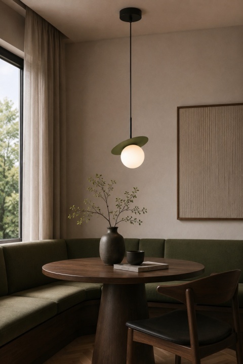 Lampa wisząca 1xE14 Aura Black/Khaki