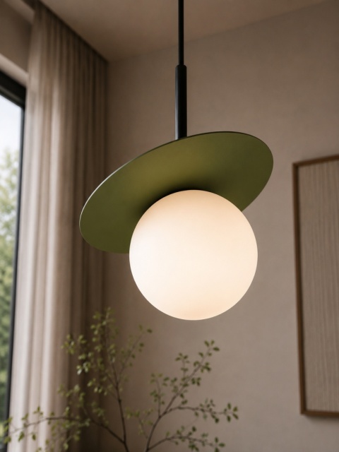 Lampa wisząca 1xE14 Aura Black/Khaki