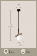 Lampa wisząca 1xE14 Aura Black/Latte
