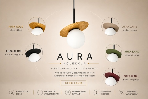 Lampa wisząca 1xE14 Aura Black/Latte