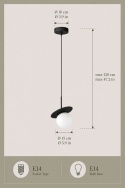 Lampa wisząca 1xE14 Aura Black