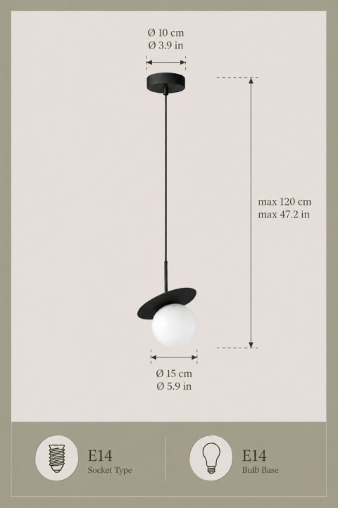 Lampa wisząca 1xE14 Aura Black