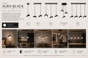 Lampa wisząca 1xE14 Aura Black