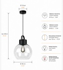 Lampa wisząca 1xE27 Hanson Black