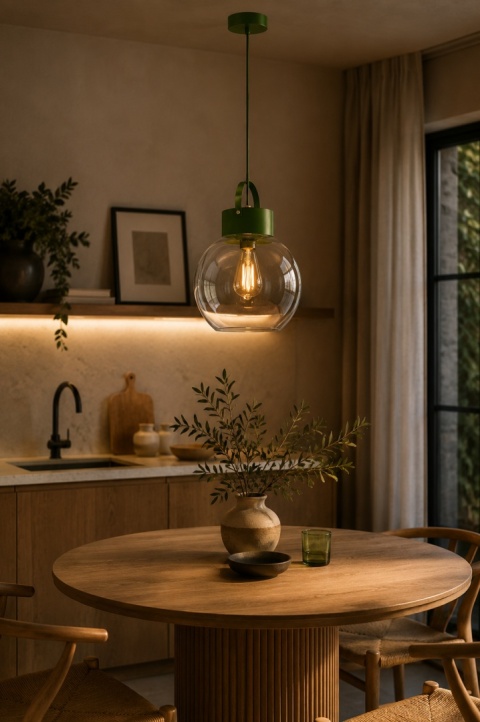 Lampa wisząca 1xE27 Hanson Khaki