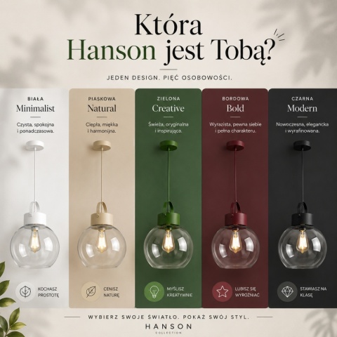 Lampa wisząca 1xE27 Hanson Khaki
