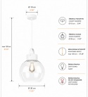 Pendant Lamp 1xE27 Hanson White