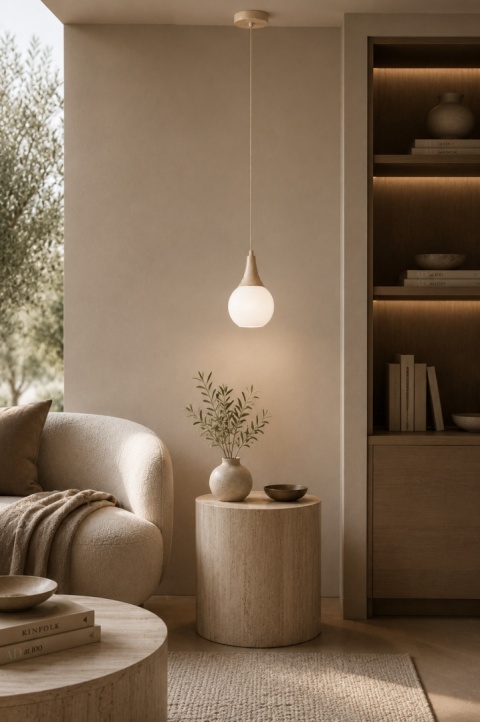 Lampa wisząca 1xE27 Lacrima Latte