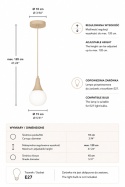 Lampa wisząca 1xE27 Lacrima Latte
