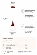 Lampa wisząca 1xE27 Lacrima Wine