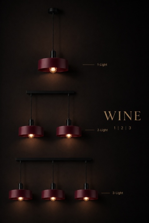 Pendant Lamp 1xE27 Wine/Black