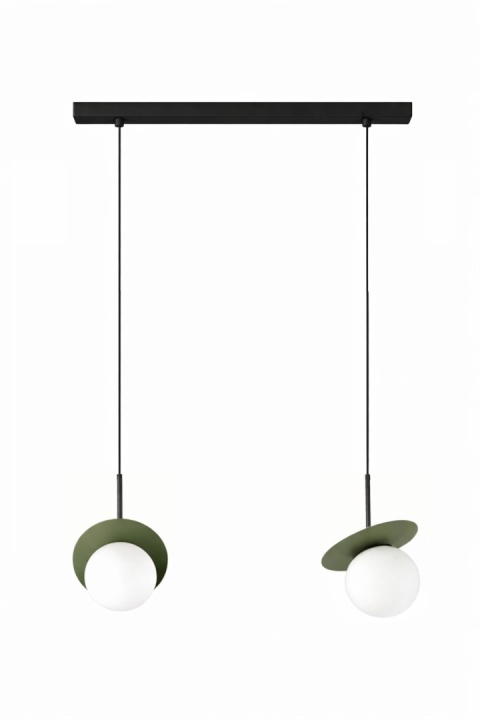 Lampa wisząca 2xE14 Aura Black/Khaki