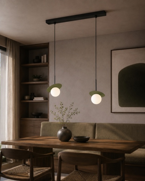 Lampa wisząca 2xE14 Aura Black/Khaki