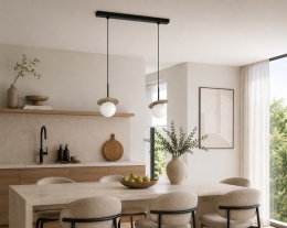 Lampa wisząca 2xE14 Aura Black/Latte