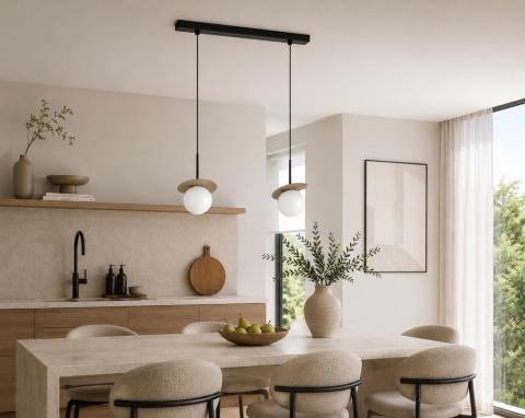 Lampa wisząca 2xE14 Aura Black/Latte