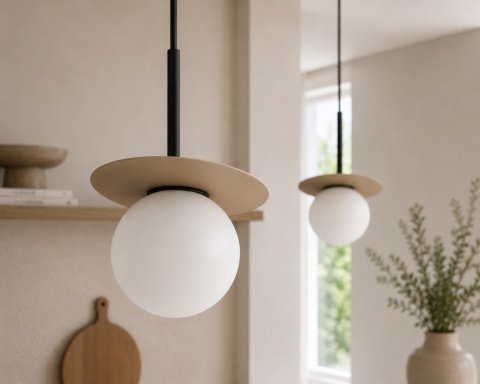 Lampa wisząca 2xE14 Aura Black/Latte