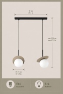 Lampa wisząca 2xE14 Aura Black/Latte
