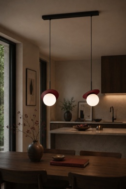 Lampa wisząca 2xE14 Aura Black/Wine