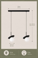 Lampa wisząca 2xE14 Aura Black