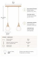 Lampa wisząca 2xE27 Lacrima Latte