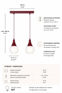 Lampa wisząca 2xE27 Lacrima Wine