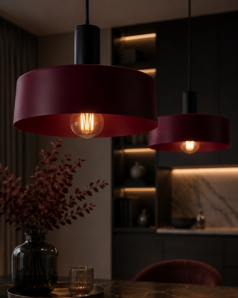Lampa wisząca 2xE27 Wine/Black