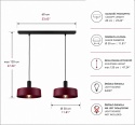 Lampa wisząca 2xE27 Wine/Black