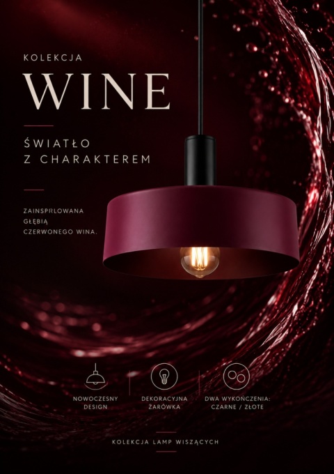 Lampa wisząca 2xE27 Wine/Black