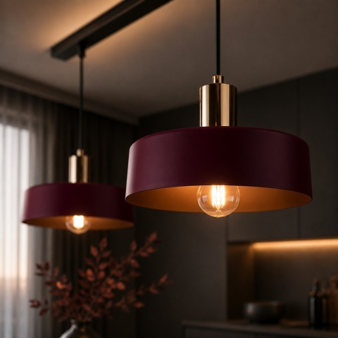 Pendant Lamp 2xE27 Wine/Gold