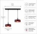 Pendant Lamp 2xE27 Wine/Gold