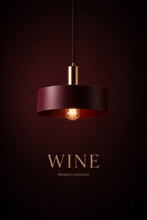 Pendant Lamp 2xE27 Wine/Gold