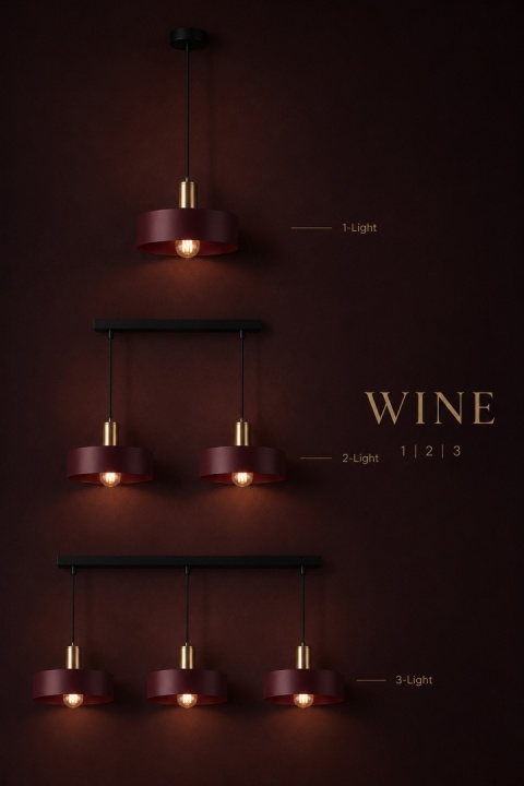 Pendant Lamp 2xE27 Wine/Gold
