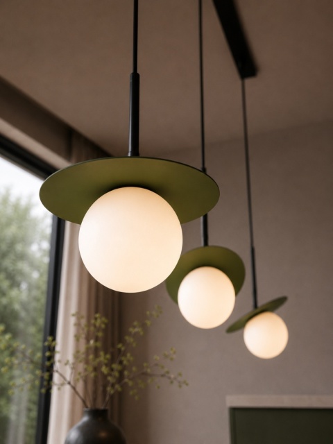 Lampa wisząca 3xE14 Aura Black/Khaki