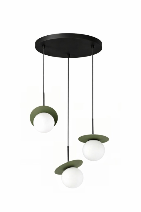 Lampa wisząca 3xE14 Aura Black/Khaki