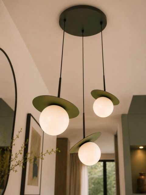 Lampa wisząca 3xE14 Aura Black/Khaki