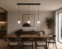 Lampa wisząca 3xE14 Aura Black/Latte