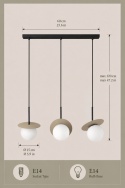 Lampa wisząca 3xE14 Aura Black/Latte