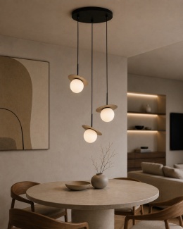 Lampa wisząca 3xE14 Aura Black/Latte