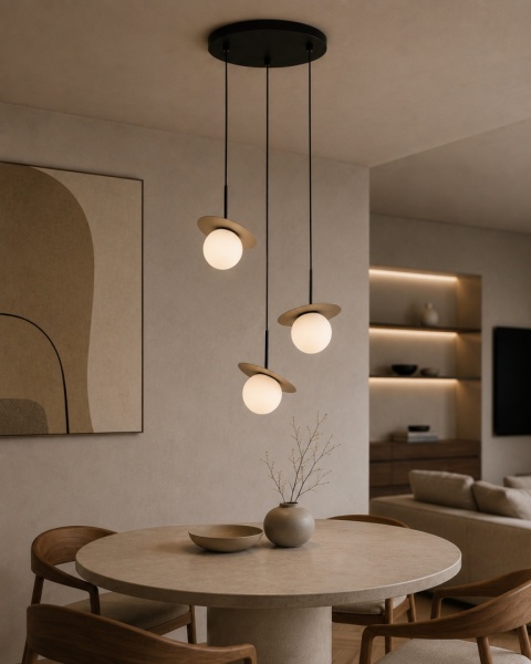 Lampa wisząca 3xE14 Aura Black/Latte