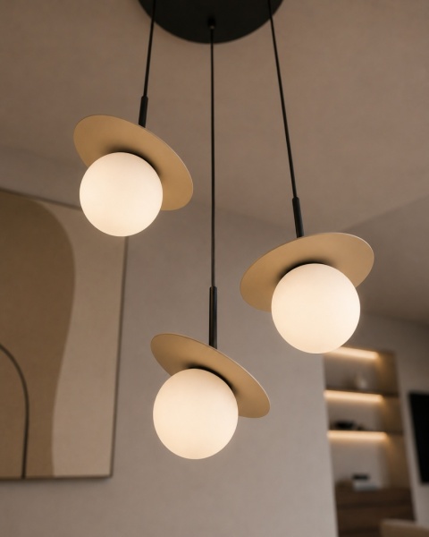Lampa wisząca 3xE14 Aura Black/Latte