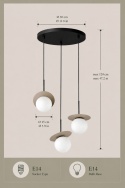 Lampa wisząca 3xE14 Aura Black/Latte