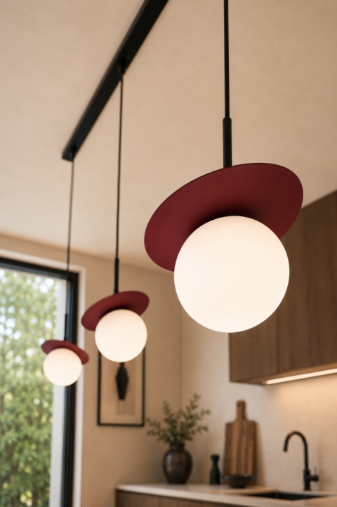Lampa wisząca 3xE14 Aura Black/Wine
