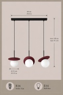 Lampa wisząca 3xE14 Aura Black/Wine