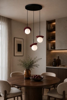 Lampa wisząca 3xE14 Aura Black/Wine