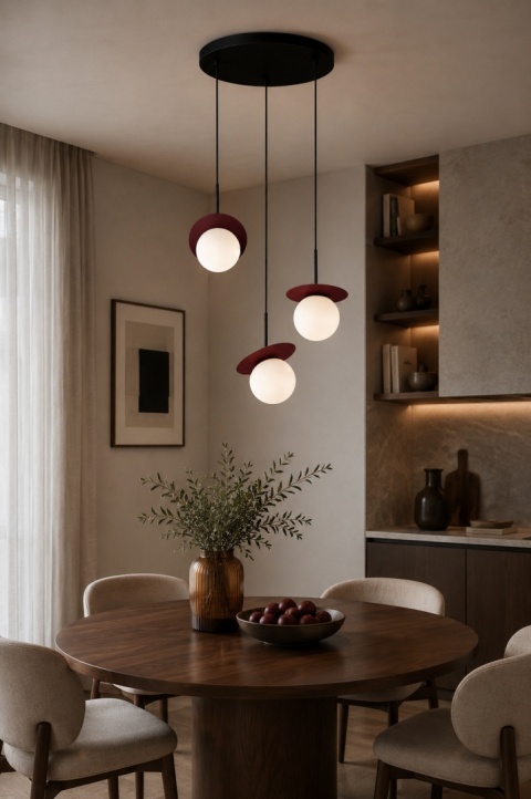 Lampa wisząca 3xE14 Aura Black/Wine