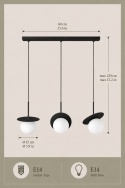 Lampa wisząca 3xE14 Aura Black