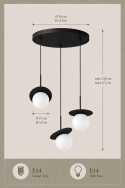 Lampa wisząca 3xE14 Aura Black